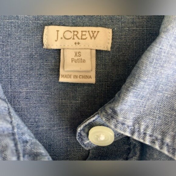 J. Crew Ladies Petite Chambray Shirt 100% Cotton Button-Up Casualwear Size‎ XS - Picture 4 of 16